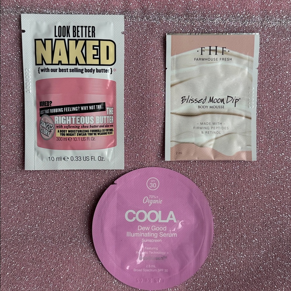 Lancôme & 19 Skincare Travel/ Sample Pink Glitter Makeup Accessories Travel Bag - Picture 7 of 9